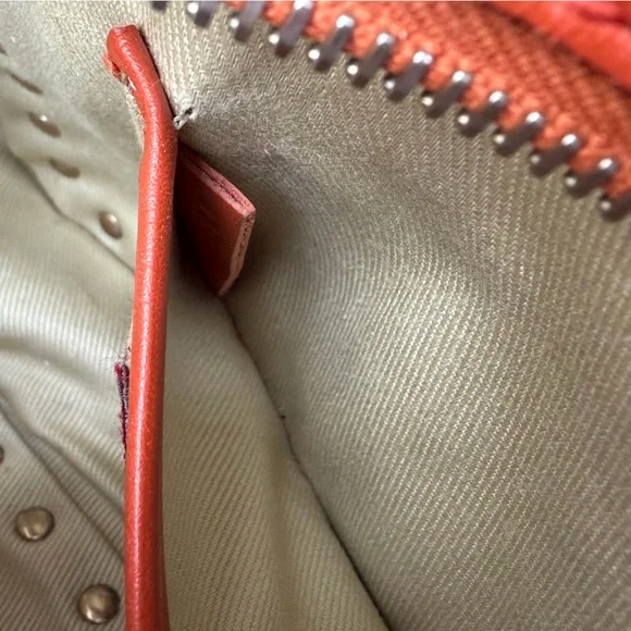 Valentino Garavani Rockstud Camera Crossbody Bag Orange Leather Gold Studs - Picture 15 of 16